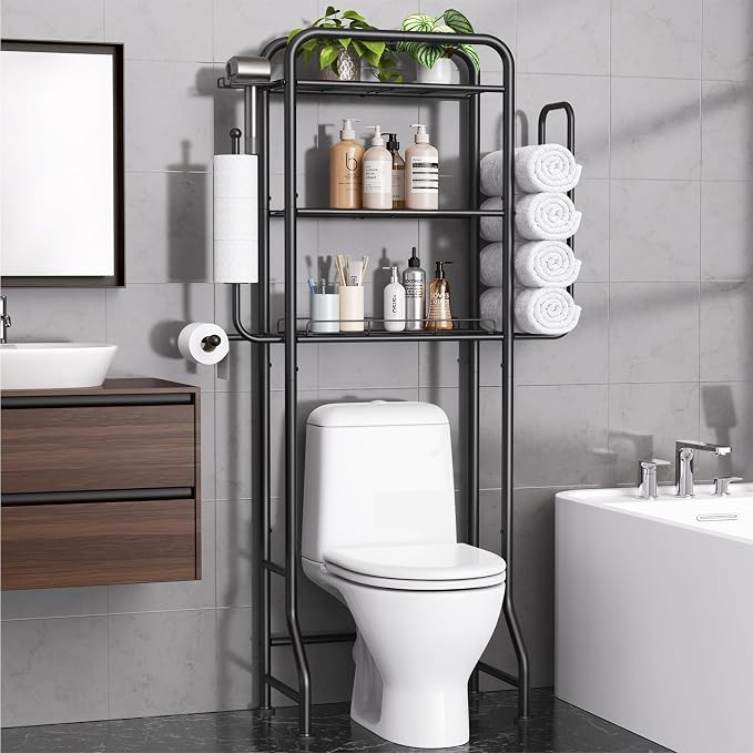 3-in-1 Over the Toilet Storage Rack, 3-Tier Toilet Organizer Shelf by Unknown