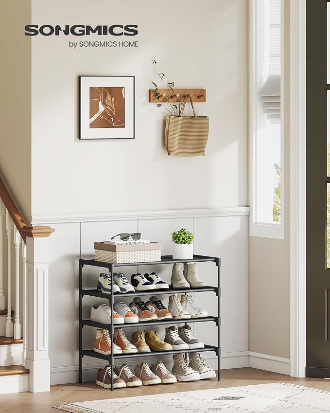 SONGMICS 4-Tier Shoe Rack, Space-Saving, Shoe Storage Organizer - Image 2