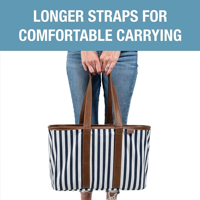 CleverMade Collapsible Tote LUXE, 30L Structured Tote Bag with Handles - Image 8