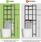 Kalrin Over-The-Toilet Storage Rack, 4-Tier Bathroom Organizer Shelf Over Toilet with Adjustable Shelf and Basket, Freestanding Space Saver Bathroom Shelves Above Toilet for Room (Pure Black) - Image 2