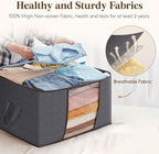 Lifewit 8 Pack 90L Clothes Storage Bins with Lids, Foldable Blanket Storage Bags with Zippers, Clear Window and Reinforced Handles, Closet and Organization for Clothing, Sweater, Comforter, Bedding - Image 3