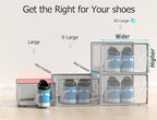 Kuject XX-Large Shoe Storage Boxes 12 Pack, Clear Stackable Shoe Organizer | Shoe Case for Closet, Entryway & Under-Bed Storage, Drop-Front Design, Space-Saving Solution for Family Organization,Grey - Image 3