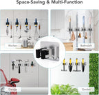 homeasy Mop Broom Holder No Drill, Mop Broom Organizer Wall Mounted Heavy Duty with Hooks Hanger, Self Adhesive Stainless Steel 4Pcs for Bathroom, Kitchen, Office (Multicolor) - Image 5