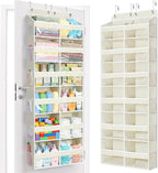Yecaye 6 Tier Over The Door Organizer, Door Organizer with 12 Compartments | 20" W, Extra Large Behind Door Storage With 12 Side Pockets, 80lbs Heavy Duty, Clear Window, for Closet Bedroom by Yecaye