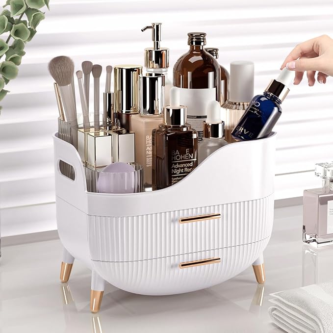 Pajiriona Makeup Organizer with Drawers,Skincare Organizer for Vanity,Storage Box with Handle,Large Cosmetic Display Case for Dresser, Bathroom Countertop - Image 4