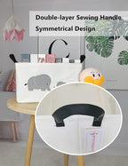 Collapsible Laundry Basket with Side Handles, Parent Child Elephant - Image 3