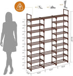 WOWLIVE 9 Tier 3-Column Shoe Rack, 50-55 Pairs Stackable Brown - Image 3