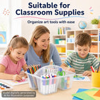 gisgfim 6 Pack Plastic Classroom Caddy with 4-Compartments Plastic Storage Caddies with Handle 4 Compartments Table Caddy Organizer Versatile Table Caddies for Classroom Office, Clear Color - Image 5