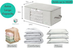 Comforter Storage Bag - Folding Organizer bag for King/Queen Comforters, Pillows, Blankets, Bedding/Quilt, Blanket, Duvet, Mothproof Space Saver; Large Collapsible Organizers, 24"x14"x11" - Image 2
