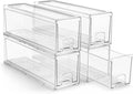 Sorbus Clear Stackable Storage Drawers with Pull-Out Bins (Small, 4 Pack) by Sorbus