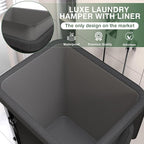 Laundry Basket with Lid,150L Rolling Laundry Hamper with Wheels Black - Image 3