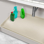 Under Kitchen Sink Mats and Protectors Waterproof, Silicone Under Sink Mat for 34" x 22" Cabinets, Under Sink Tray Organizer, Shelf Liner Cabinet Liner for Kitchen and Bathroom, Beige by MECHEER