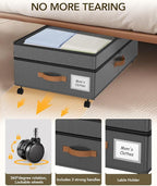 Under Bed Storage with Wheels, 10 inches Under Bed Storage Containers, 65L XXL Large Adjustable Underbed with Lids, Rolling Underbed Storage bins for Shoes, Clothes, Blankets, Grey - Image 5