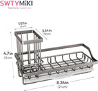 SWTYMIKI Sink Caddy Sponge Holder - Kitchen Sink Organizer with High Brush Holder for Countertop to Hold Dish Soaps and Sponges, Stainless Steel, Sand Nickel - Image 7