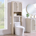 72" Over The Toilet Storage Cabinet, Wood Bathroom Storage Cabinet, Cream by IFGETEnrichYourLivingSpace