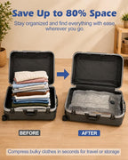Fantictas Travel Vacuum Storage Bags with Pump for Clothes, 24 Pack - Image 2