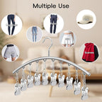 TomCare 4 Pack Space Saving Hangers, Tank Top and Leggings Organizers | 360° Swivel Design, 20 Clips for Leggings and Yoga Pants, Stainless Steel Hanging Closet Organizer - Image 2