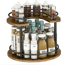 2 Tier Lazy Susan Organizer,2-Tier Spinning Spice Rack with Stable Carousel Base & 4 Height Settings for Cupboard Kitchen Countertop Dining Table Cupboard (Round) by LIAISIMI