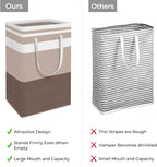 HomeHacks 2 Pack Large Laundry Baskets, Laundry Hampers Bags (Khaki 88Lx2) | Waterproof, Freestanding, Collapsible Clothes Hamper with Reinforced Handles in Laundry Room, Dorm, Bathroom, Bedroom - Image 3