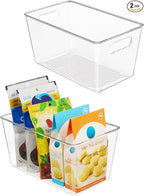 Vtopmart 2 Pack Clear Storage Bins, Pantry Cabinet Organizer Bins, Medium by Vtopmart