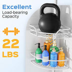 HAMITOR Corner Shower Caddy Tension Pole, Bathtub Adjustable No-Drill Shelf - Image 4