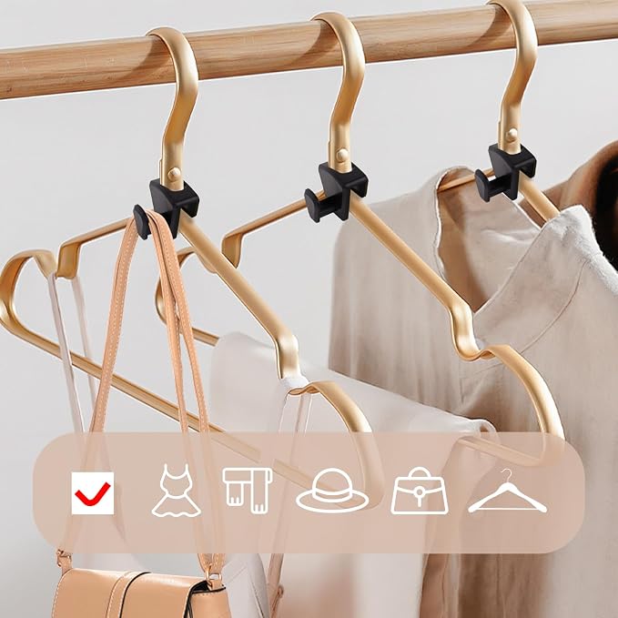 60 Pack Space Saving Hanger Hooks, Black Plastic Triangle Hangers, Connector Hooks for Closet Organizers and Storage in Dorms and Homes - Image 4
