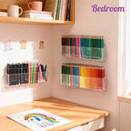 4 Pack Wall Mount Makeup Organizer, Adhesive Bathroom Shelves - Image 7