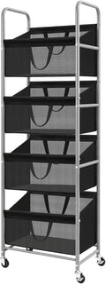 STO STO 4-Tier Vertical Rolling Laundry Hamper, Removable Bags, Black Mesh by STOSTO