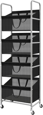 STO STO 4-Tier Vertical Rolling Laundry Hamper, Removable Bags, Black Mesh by STOSTO