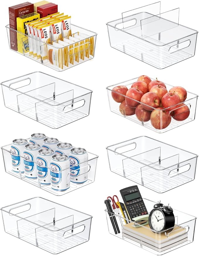 Mpotmiy 8-Pack Pantry Organizers and Storage, Clear Fridge Organizer Bins by Mpotmiy