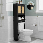 Over Toilet Storage Cabinet with Barn Door & Adjustable Shelves by GROZING