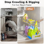REALINN Under Sink Organizer, Pull Out Cabinet Organizer 2 Tier - Image 5