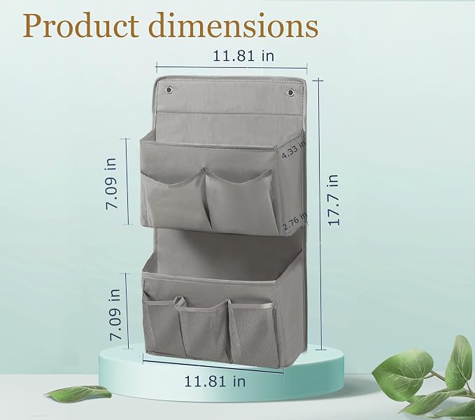 Wall Hanging Organizer – Over The Door Storage & Behind Door Organizer for Dormitory, Bathroom, Bedroom, Kitchen, Nursery, Space-Saving (Grey, 1 Pack) - Image 2