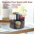 Absonic 250pcs Acrylic Pencil Holder Marker Organizer, 360-Degree Rotating Pen Holder, Crayon Organizers for Kids Pencil Organizer Caddy Art Supply Kids Desk Organizers for Office Home School, Black - Image 8