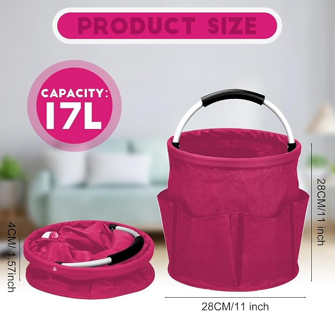 17L Cleaning Caddy for Cleaning Supplies with Handle,Cleaning Supplies Organizer Bucket for Home Garden - Image 2