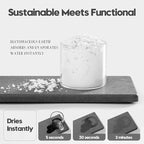 2PCS 7" x 3.5" Water Absorbing Bathroom Sink Vanity Trays, Diatomite Stone Quick Drying Mat for Kitchen Counter, Dish Rack Dispensers Sponge Holder Caddy Organizer, Dark Gray, 7"x3.5" - Image 5