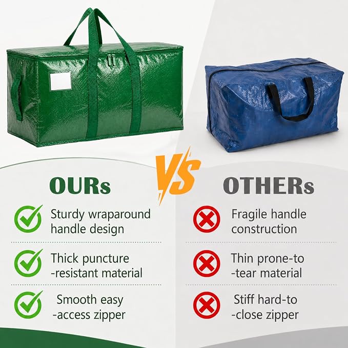 Songrey Extra Large Heavy Duty Moving Bags, 6 Pack, Dark Green - Image 4