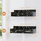 Mystozer Magnetic Spice Rack for Refrigerator, Kitchen Organizer and Storage Shelf, Black Gold(4 Pack) - Image 2