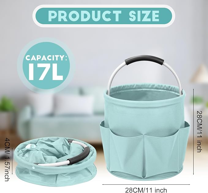 17L Cleaning Caddy for Cleaning Supplies with Handle,Cleaning Supplies Organizer Bucket for Home Garden - Image 2