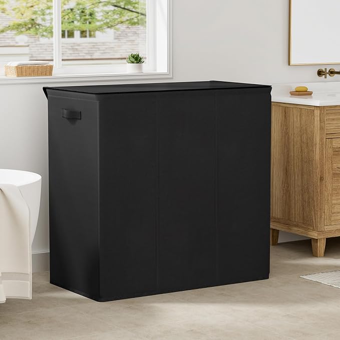 WOWLIVE 180L Laundry Hamper 3 Section, Large Laundry Basket with Lid - Image 3
