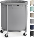 SONGMICS Laundry Basket with Wheels,190L, Steel Frame, Removable Bag by Unknown