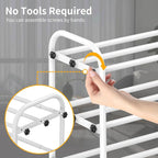 Hleelomi 3-Tier Metal Expandable Shoe Rack for Closet and Entryway, White - Image 4