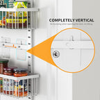 Moforoco White Over The Door Pantry Organizer, Pantry Organization and Storage, Metal Hanging Spice Rack Shelves Door, Seasoning Shelves, Laundry Room Organization, House and Kitchen Essentials - Image 5