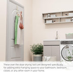 BAKON Over The Door Hanger Folding Clothes Drying Rack, Folding Hanging Coat Rack for Indoor Laundry Room Compact Small Space Foldable Portable Clothing Hanger Hook Collapsible-4 Pack (Beige) - Image 4