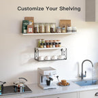 Amada Bathroom Shelves with Storage Basket, Set of 3, White - Image 6