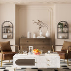 Crofy 3-Tier Arched Wall Shelf with Black Frame & Transparent Shelves - Image 5