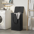 WOWLIVE 100L Black Laundry Hamper with Lid, Dirty Laundry Basket for Dorm - Image 2