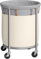 SONGMICS Laundry Basket with Wheels, 29 Gal., Steel Frame, Removable Bag by Unknown