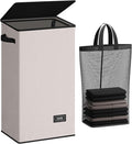 SOLEDI 100L Laundry Hamper with Lid, Large Collapsible Laundry Basket by SOLEDI