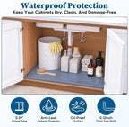Waterproof Under Sink Mat 34"x22", Silicone Mat, Dark Blue - Image 3